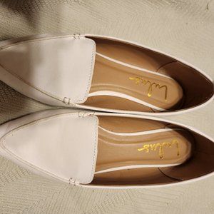 Lulu's Emory White Point Toe Loafers 5.5